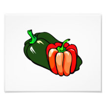 Pepper green and red graphic photo print