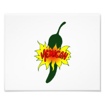 Pepper green w text mexican graphic photo