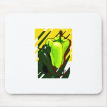 Peppers green and yellow on yellow bg mousepad