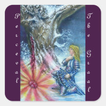 PERCEVAL AND VISION OF THE HOLY GRAIL STICKERS