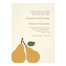 Perfect Pear Whimsical Wedding Invitation Card