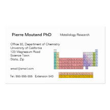 Periodic Table business cards