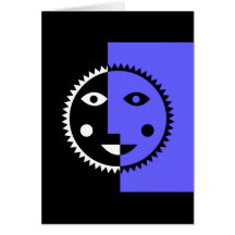 Periwinkle Blue Abstract Sun Cards