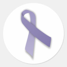 Periwinkle Cancer and Political Statement Ribbon Round Sticker