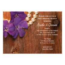 Periwinkle Pearls Post Wedding Brunch Invitations