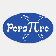 Pers-PI-re - Funny Math Pi Oval Stickers