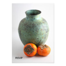 Persimmon With Vase Personalized Invite