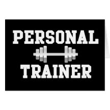Personal Trainer Black and White Dumbell Training Cards