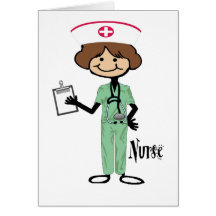 Personalise Female Nurse Greeting Cards