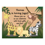 Personalise Happy Jungle Birthday Party Invitation