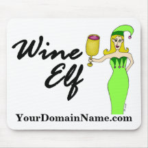Personalise with your web site url Wine Elf Mouse Pad