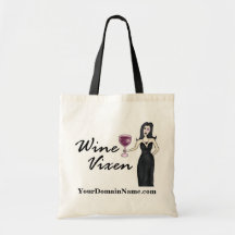 Personalise with your web site url Wine Vixen Tote Bags