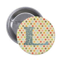 Personalised Art Letter L Pinback Button
