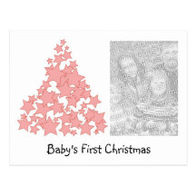 Personalised Baby's First Christmas Holiday Card Postcards
