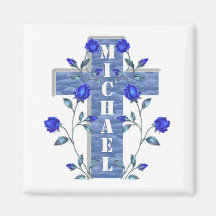 personalised Blue cross Magnet