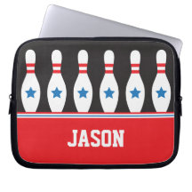 Personalised bowling pins laptop sleeve