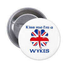 Personalised British Kiss Me I'm Wykes Pin