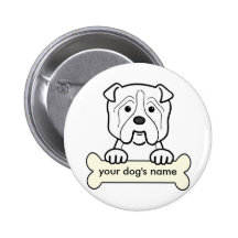 Personalised Bulldog Pinback Button