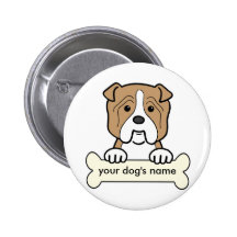 Personalised Bulldog Pinback Buttons