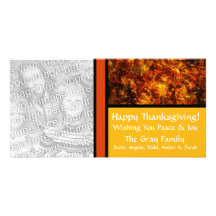 Personalised Colourful Autumn Leaves Personalised Photo Card