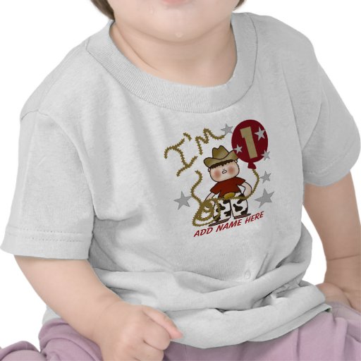 Personalised Cowboy 1st Birthday Tshirt