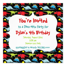 Personalised Dinosaur Birthday Party Invitations