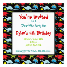 Personalised Dinosaur Birthday Party Invitations