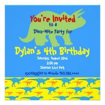 Personalised Dinosaur Birthday Party Invitations