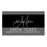 Personalised Drink Ticket for Wedding Reception Business Cards