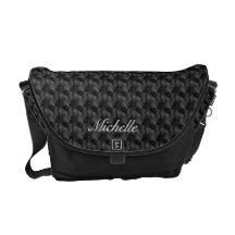 Personalised Faux Black Snakeskin Messenger Bag
