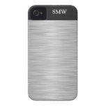 Personalised Faux Stainless Steel and Black iPhone 4 Case-Mate Cases