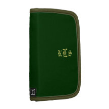 Personalised Green Monogrammed Mini Folio Planner