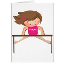 Personalised GYMNASTICS Girl Bars Gifts Greeting Card