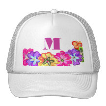 Personalised Initial Flowers Mesh Hat