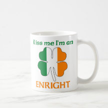 Personalised Irish Kiss Me I'm Enright Coffee Mug