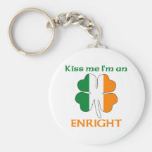 Personalised Irish Kiss Me I'm Enright Keychains