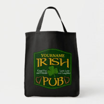 Personalised Irish Pub Sign Canvas Bags