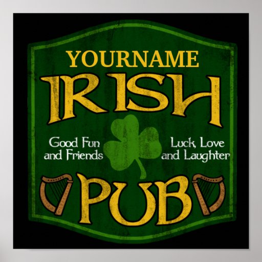Personalised Irish Pub Sign Print