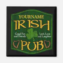 Personalised Irish Pub Sign Refrigerator Magnet