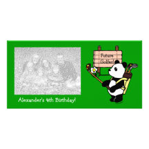 Personalised Kawaii Panda Golfer Picture Card