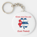 Personalised Kiss Me I'm Cuban(An), (Last Name) Keychain