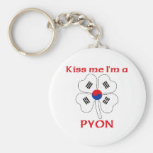Personalised Korean Kiss Me I'm Pyon Keychains