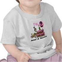 Personalised Monkey and Cake 2nd Birthday Tshirt t-shirts