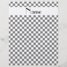 Personalised name Black and white checkers Flyer Design
