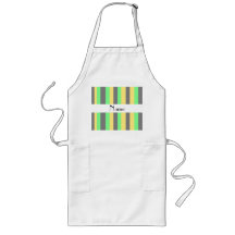 Personalised name Black yellow green stripes Apron