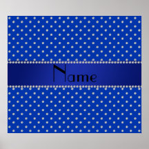 Personalised name blue diamonds poster