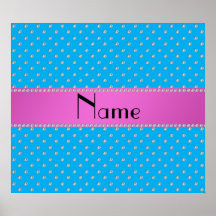 Personalised name blue diamonds poster