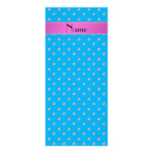 Personalised name blue diamonds full colour rack card