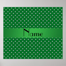 Personalised name green diamonds print