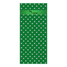 Personalised name green diamonds full colour rack card